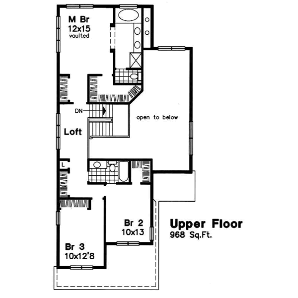 Dream House Plan - Traditional Floor Plan - Upper Floor Plan #50-181