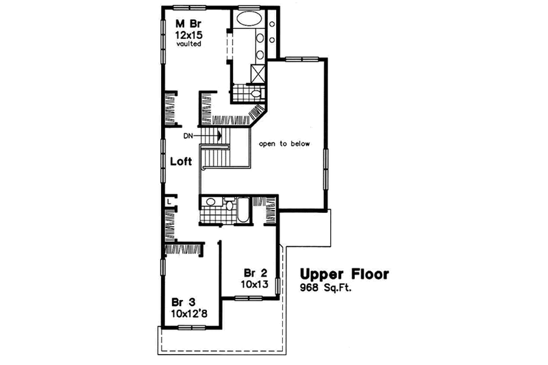 Dream House Plan - Floor Plan - Upper Floor for Traditional House Plan #50-181 - 3 bed, 2.5 bath
