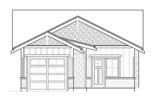 Exterior - Rear Elevation for Craftsman House Plan #895-47 - 2 bed, 2 bath