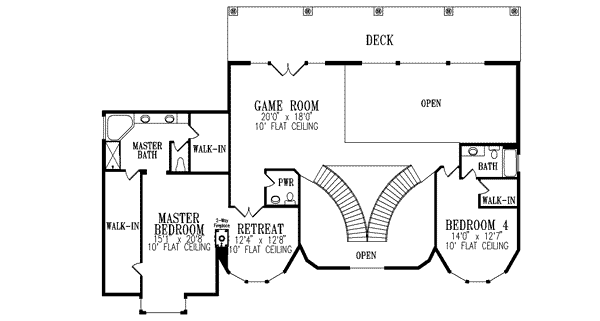 Mediterranean Floor Plan - Upper Floor Plan #1-936