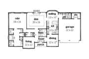 European Style House Plan - 4 Beds 3.5 Baths 2539 Sq/Ft Plan #16-213 