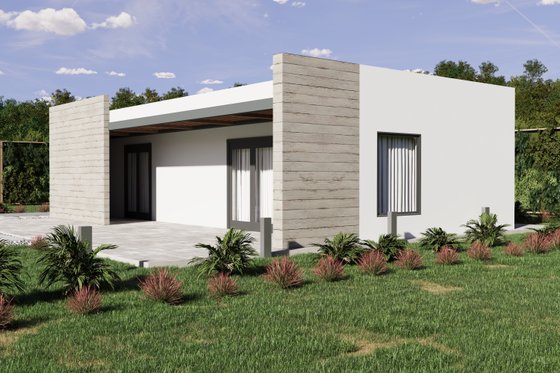 Exterior - Front Elevation 3 for Contemporary House Plan #1106-151 - 1 bed, 1 bath