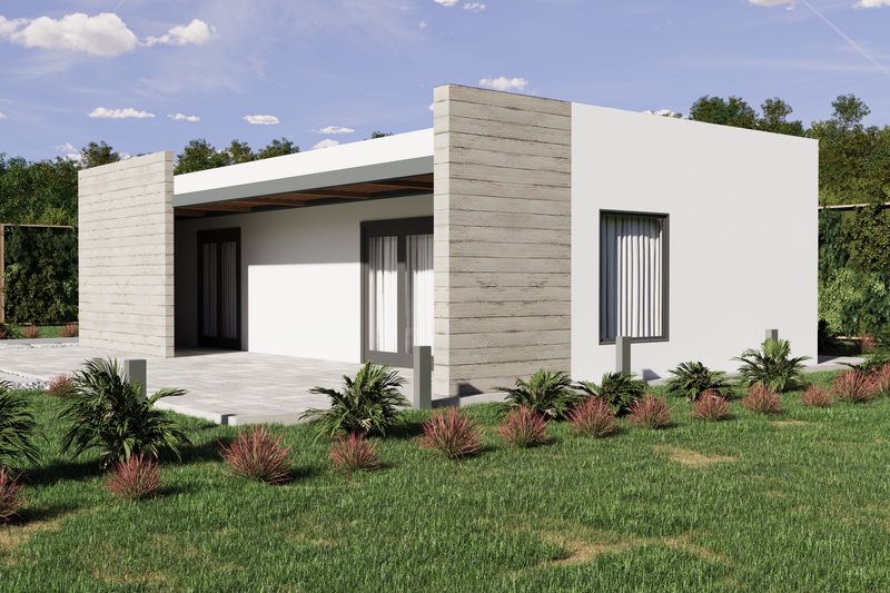 Dream House Plan - Exterior - Front Elevation 3 for Contemporary House Plan #1106-151 - 1 bed, 1 bath