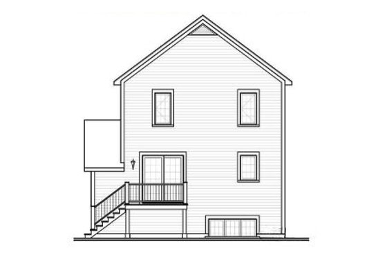 Exterior - Rear Elevation for Country House Plan #23-2179 - 3 bed, 1.5 bath
