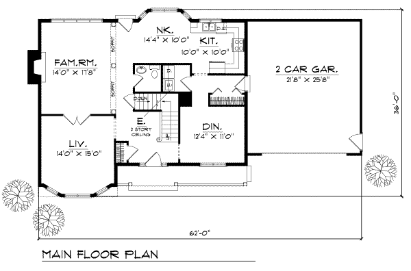 Dream House Plan - Traditional Floor Plan - Main Floor Plan #70-376