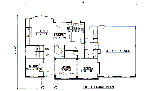 European Floor Plan - Main Floor Plan #67-693