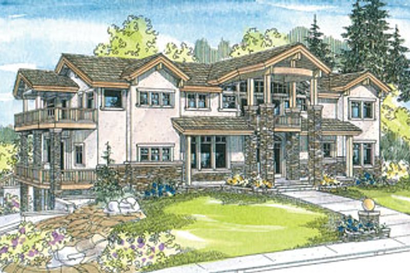 Architectural House Design - Craftsman Exterior - Front Elevation Plan #124-516