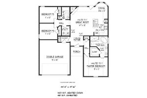 Floor Plan - Main Floor for Traditional House Plan #424-405 - 3 bed, 2 bath