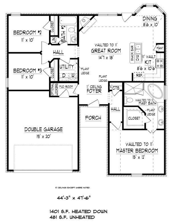 Traditional Floor Plan - Main Floor Plan #424-405