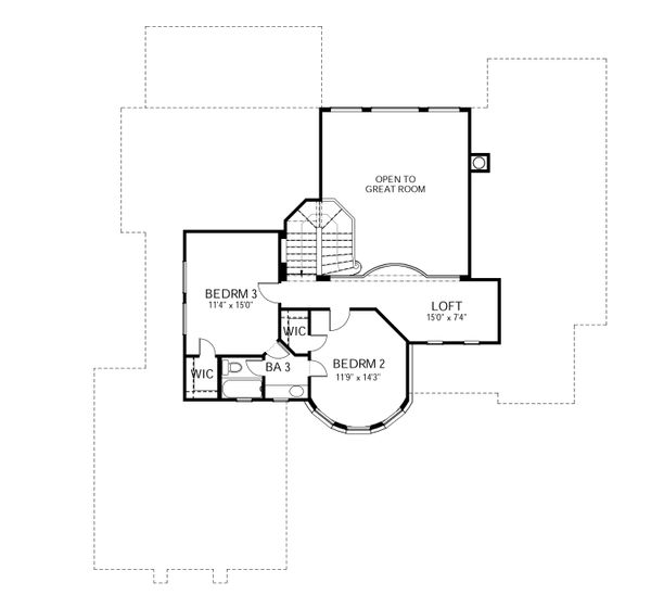 Home Plan - European Floor Plan - Upper Floor Plan #80-168