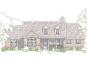 Country Exterior - Front Elevation Plan #80-203