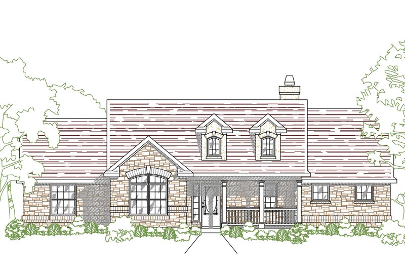 House Plan Design - Country Exterior - Front Elevation Plan #80-203