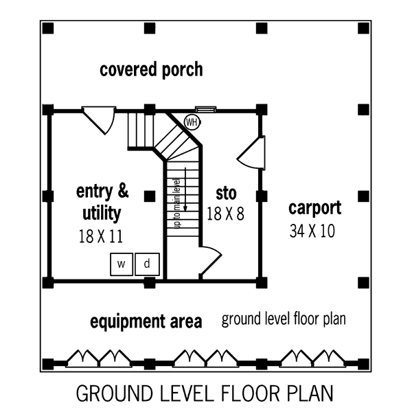 Home Plan - Cottage Floor Plan - Lower Floor Plan #45-354