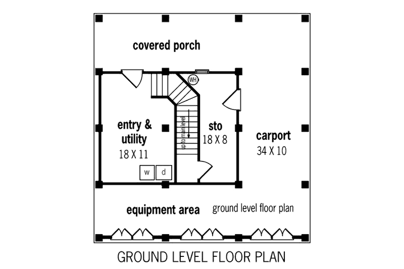 Dream House Plan - Floor Plan - Lower Floor for Cottage House Plan #45-354 - 3 bed, 3 bath