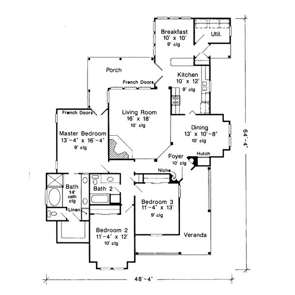 Dream House Plan - Victorian Floor Plan - Main Floor Plan #410-244