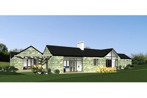 Exterior - Rear Elevation for Modern House Plan #520-7 - 3 bed, 2 bath