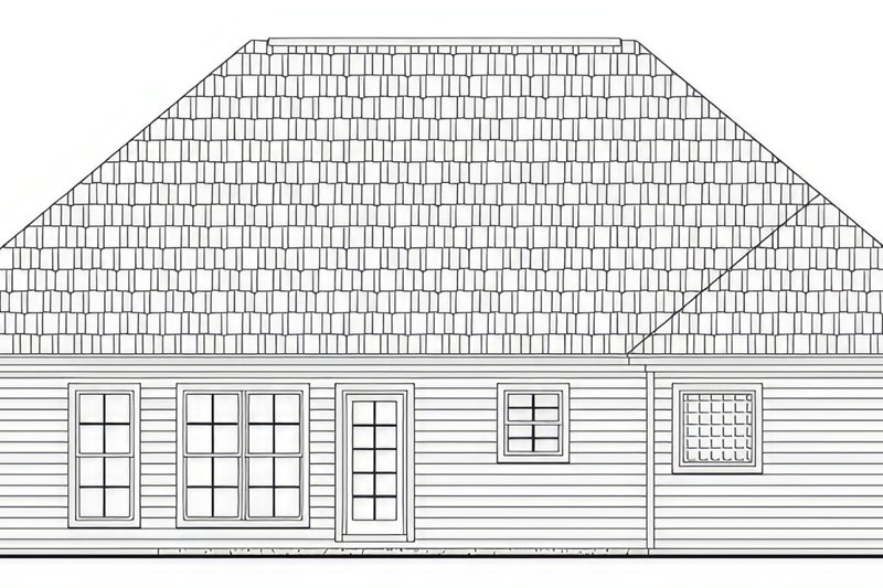 House Blueprint - Exterior - Rear Elevation for Cottage House Plan #21-573 - 3 bed, 2 bath