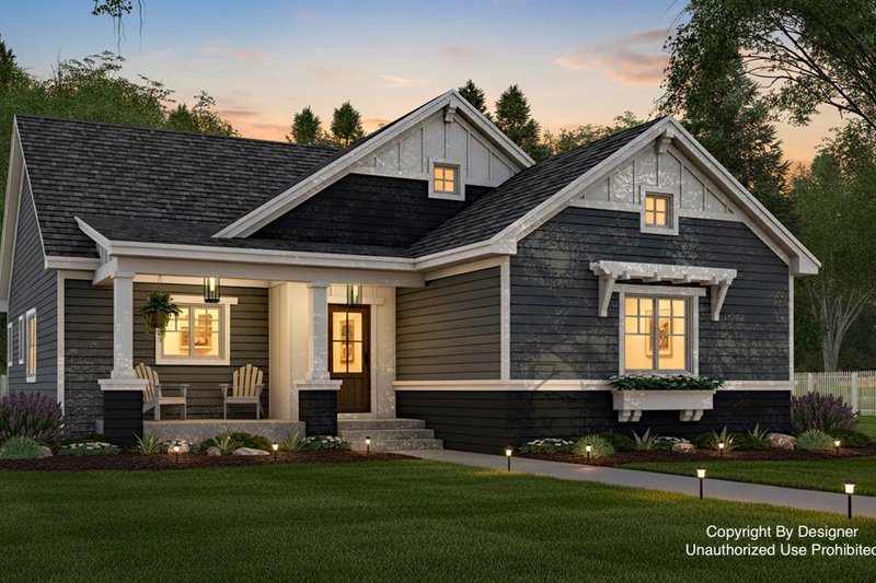 House Blueprint - Craftsman Exterior - Front Elevation Plan #51-1388