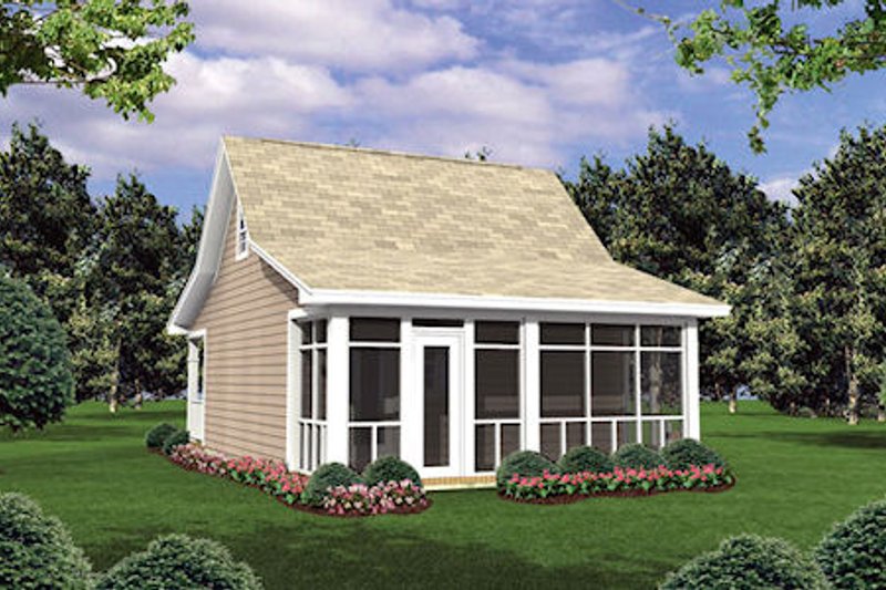 Cottage Style House Plan - 1 Beds 1 Baths 400 Sq/Ft Plan #21-205 ...