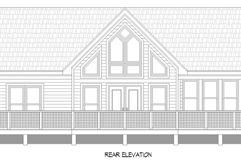 House Plan Design - Exterior - Rear Elevation for Cottage House Plan #932-636 - 2 bed, 2 bath