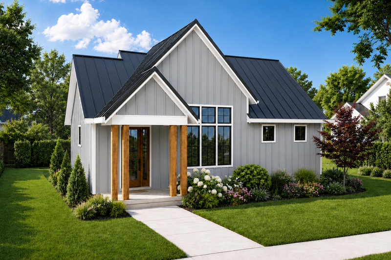 Home Plan - Exterior - Front Elevation 2 for Farmhouse House Plan #48-1230 - 1 bed, 1 bath
