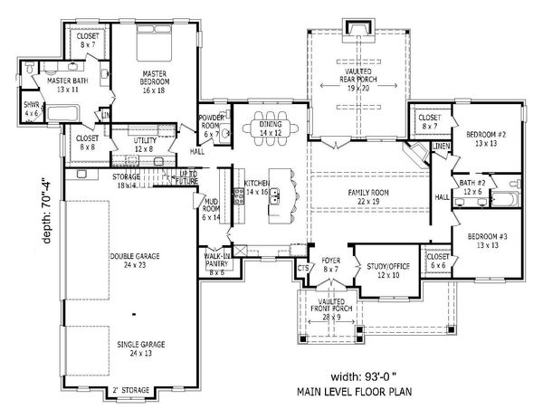 Home Plan - European Floor Plan - Main Floor Plan #932-22
