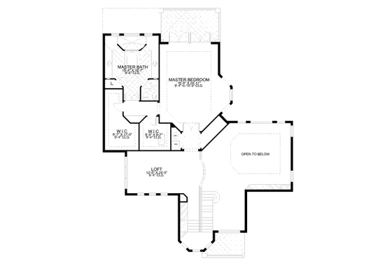 Floor Plan - Upper Floor for Mediterranean House Plan #420-148 - 3 bed, 3.5 bath