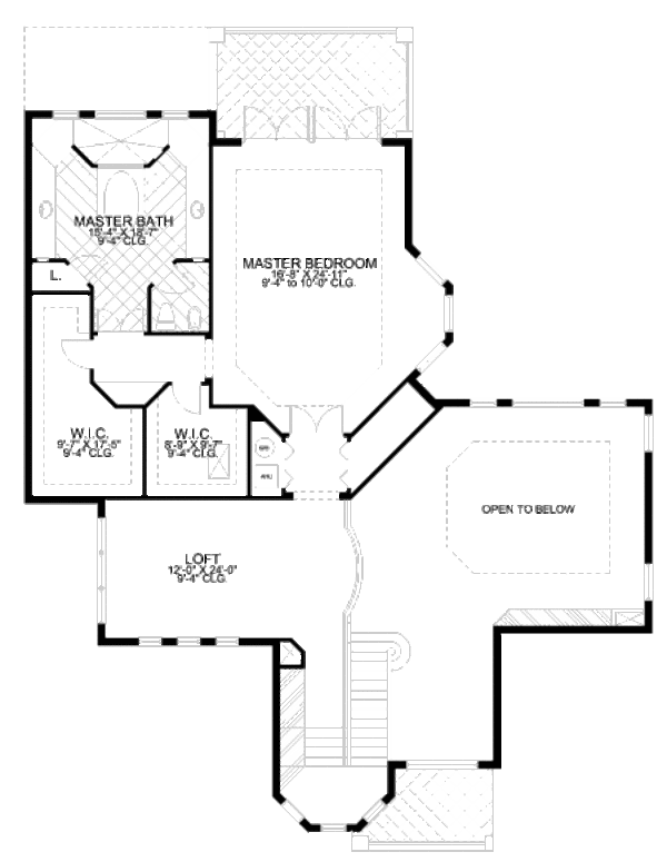 Mediterranean Floor Plan - Upper Floor Plan #420-148