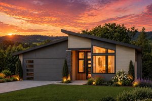 Home Plan - Exterior - Front Elevation for Modern House Plan #124-1467 - 4 bed, 3 bath