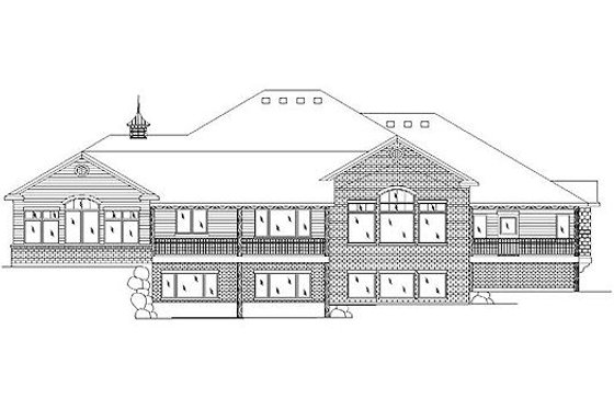 Exterior - Rear Elevation for European House Plan #5-229 - 3 bed, 2 bath