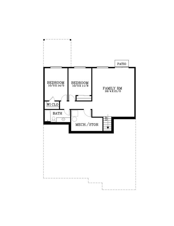 House Blueprint - Craftsman Floor Plan - Lower Floor Plan #53-571