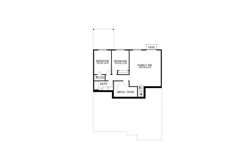 House Blueprint - Floor Plan - Lower Floor for Craftsman House Plan #53-571 - 4 bed, 3 bath