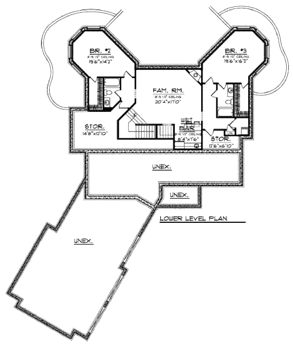 Home Plan - European Floor Plan - Lower Floor Plan #70-958