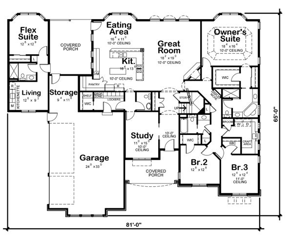 House Blueprint - European Floor Plan - Main Floor Plan #20-2361
