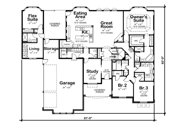 Architectural House Design - Floor Plan - Main Floor for European House Plan #20-2361 - 4 bed, 4 bath