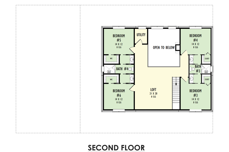 Dream House Plan - Floor Plan - Upper Floor for Barndominium House Plan #1092-49 - 7 bed, 5 bath