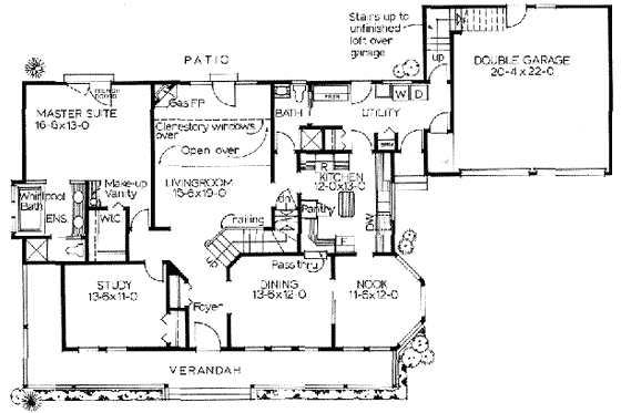 Floor Plan - Main Floor for Country House Plan #126-102 - 3 bed, 2.5 bath
