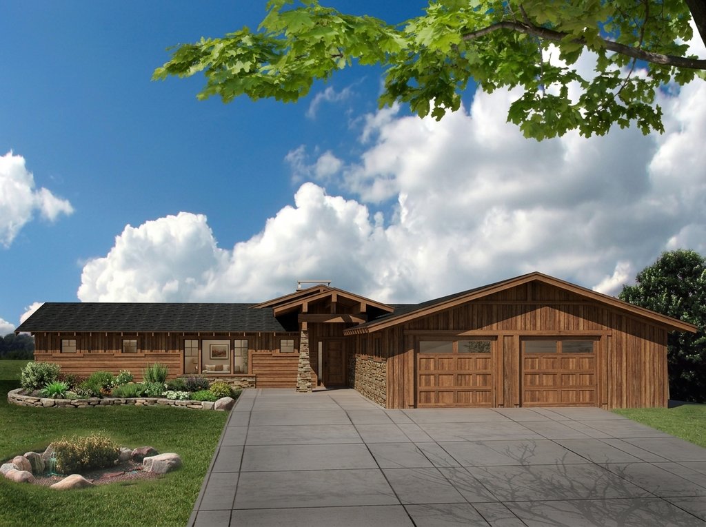 Exterior - Front Elevation for Craftsman House Plan #117-648 - 4 bed, 3 bath