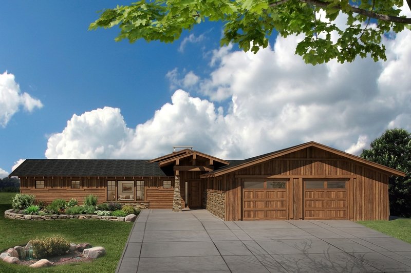 Exterior - Front Elevation for Craftsman House Plan #117-648 - 4 bed, 3 bath