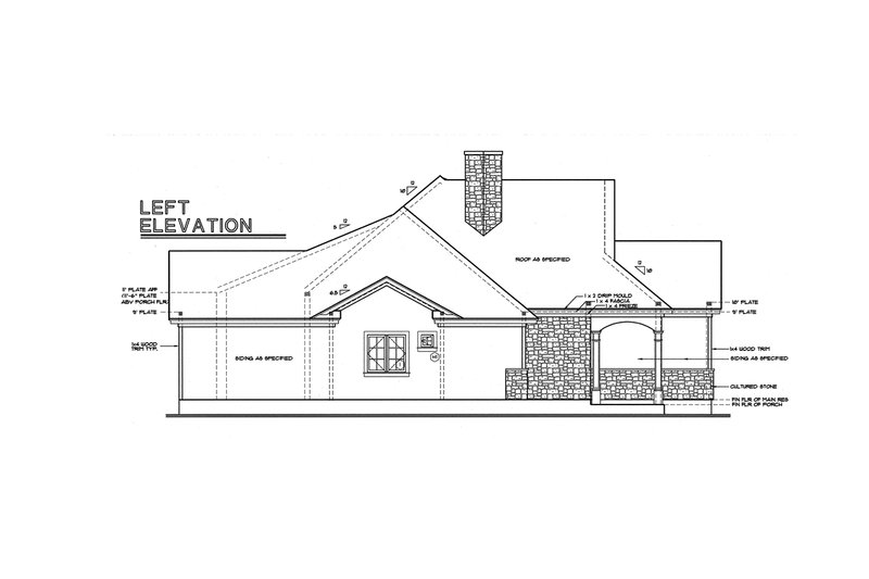 House Plan Design - Exterior - Other Elevation for Country House Plan #20-130 - 3 bed, 3 bath