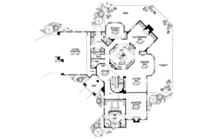 Floor Plan - Main Floor for European House Plan #72-195 - 5 bed, 4.5 bath
