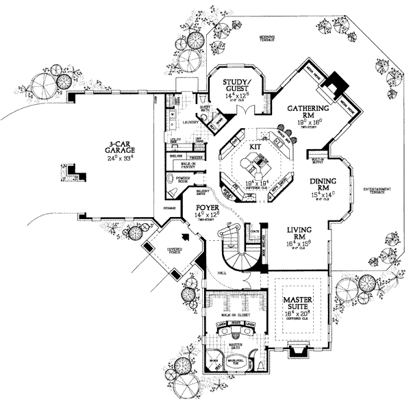 Home Plan - European Floor Plan - Main Floor Plan #72-195