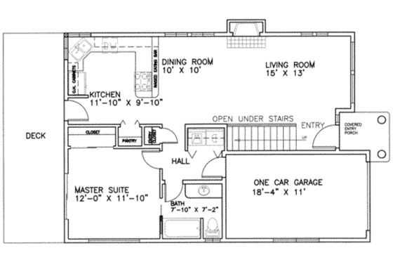Floor Plan - Main Floor for Traditional House Plan #117-188 - 3 bed, 2 bath