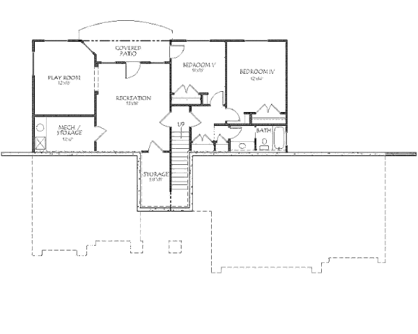 Adobe / Southwestern Floor Plan - Lower Floor Plan #24-286