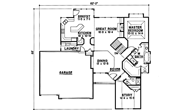 Traditional Floor Plan - Main Floor Plan #67-199