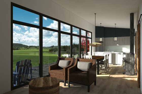 Interior - Family Room 1 for Modern House Plan #933-15 - 2 bed, 2 bath