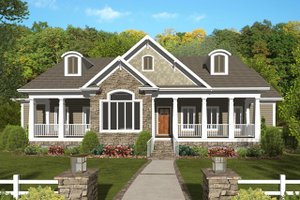 Craftsman Exterior - Front Elevation Plan #56-701