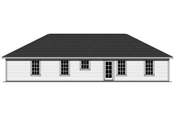 Exterior - Rear Elevation for Ranch House Plan #21-342 - 3 bed, 2 bath