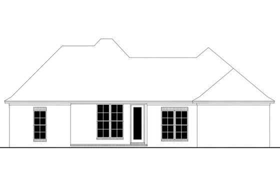 Exterior - Rear Elevation for Traditional House Plan #430-70 - 3 bed, 2 bath