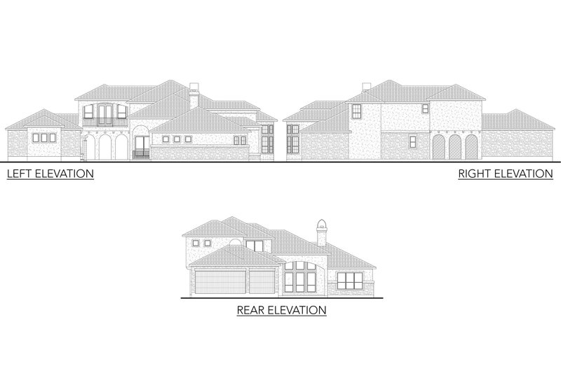 House Blueprint - Exterior - Other Elevation for Mediterranean House Plan #80-207 - 4 bed, 4 bath